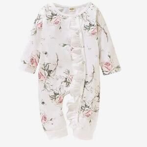 New lighter weight baby girl ruffled sleeper 0-3 months